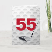 55e verjaardag golfbal ontwerp kaart (Voorkant)