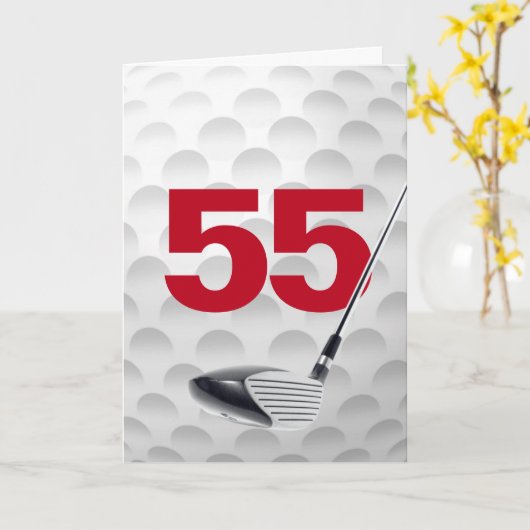 55e verjaardag golfbal ontwerp kaart (Gele Bloem)