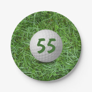 55e verjaardag Golfbal op Bord graspapier