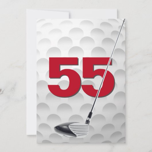 55e verjaardag golfthema kaart (Voorkant)