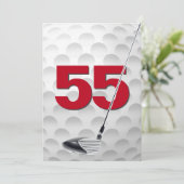 55e verjaardag golfthema kaart (Staand voorkant)
