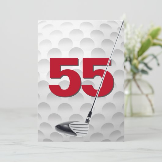 55e verjaardag golfthema kaart (Staand voorkant)