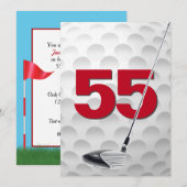 55e verjaardag golfthema kaart (Voorkant / Achterkant)
