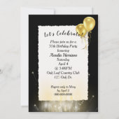 55e verjaardag goudballonnen in witte doos kaart (Achterkant)