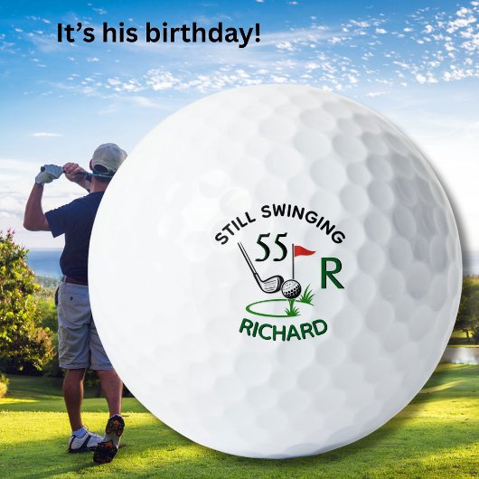 55e verjaardag Heren Monogram naam Golfballen