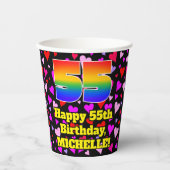 55e verjaardag: Het liefhebbende Kunstpatroon, Reg Papieren Bekers (Voorkant)