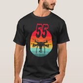 55e verjaardag I Retro afstandsbedieningstoetsen m T-shirt (Voorkant)