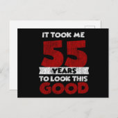 55e verjaardag Ik zie er goed uit 55e verjaardag Briefkaart (Voorkant / Achterkant)