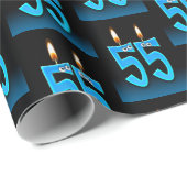 55e verjaardag kaarsen met Eyeballen Cadeaupapier (Rol Hoek)