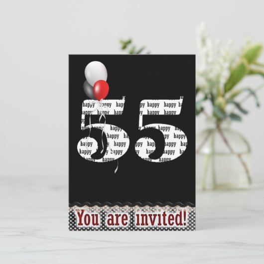 55e verjaardag kaart (Staand voorkant)