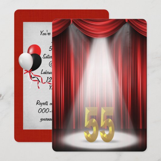 55e verjaardag kaart (Voorkant / Achterkant)