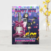 55e verjaardag Kaart - Champagne Rag Doll (Gele Bloem)