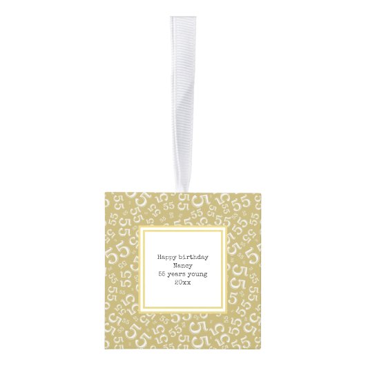 55e verjaardag Keepasblauw Random Number Pattern Decoratie (Rechts)