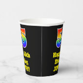 55e verjaardag: Kleurrijk, Leuk, Spannend, Regenbo Papieren Bekers (Rechts)