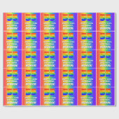 55e verjaardag: kleurrijk, vun regenboogpatroon # cadeaupapier (Vlak)