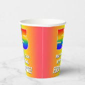 55e verjaardag: kleurrijk, vun regenboogpatroon #  papieren bekers (Rechts)
