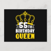 55e verjaardag Koningin Kroon Ronde Verjaardag Briefkaart (Voorkant)