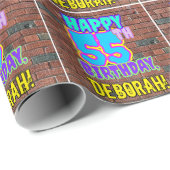 55e verjaardag: Leuk, Urban Graffiti geïnspireerd  Cadeaupapier (Rol Hoek)