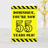 55e verjaardag: Leuke stencil stijl tekst, aangepa Kaart (Gele Bloem)