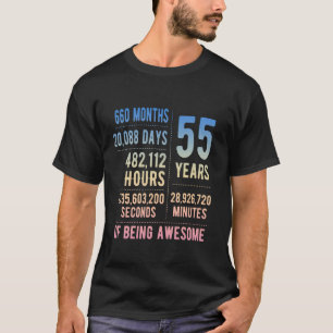 55e verjaardag mannen vrouwen grappig 55 jaar oud t-shirt