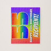 55e verjaardag — Meerkleurig regenboogpatroon "55" Legpuzzel (Verticaal)