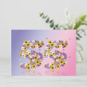 55e verjaardag, met bloembranen kaart (Staand voorkant)