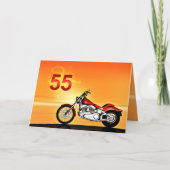 55e verjaardag Motorcycle sunset Kaart (Voorkant)