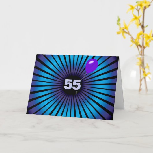 55e verjaardag Neon Optical Illusion Card Kaart (Gele Bloem)