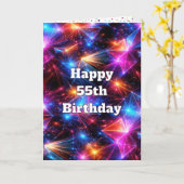 55e verjaardag Neon Polygoon Abstract  Kaart (Gele Bloem)