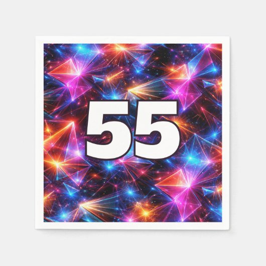 55e verjaardag Neon Polygoon Abstract Servet (Voorkant)