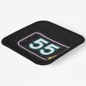 55e verjaardag Neon Sign On Brick Papieren Bordje (Gebogen)