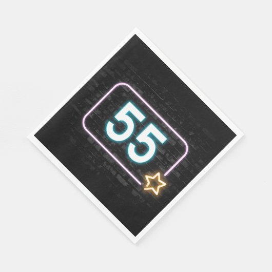 55e verjaardag Neon Sign On Brick Servet (Hoek)