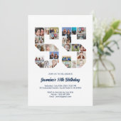 55e verjaardag nummer 55 aangepaste fotocollage kaart (Staand voorkant)