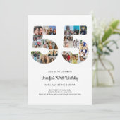 55e verjaardag nummer 55 aangepaste fotocollage kaart (Staand voorkant)