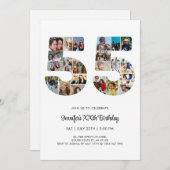 55e verjaardag nummer 55 aangepaste fotocollage kaart (Voorkant / Achterkant)