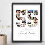 55e verjaardag nummer 55 aangepaste fotocollage poster<br><div class="desc">Vier 55e verjaardag met dit gepersonaliseerde nummer 55 fotocollage poster. Dit aanpasbare geschenk is ook perfect voor trouwdag. Het is een geweldige manier om waardevolle herinneringen van je bruiloft en getrouwd leven weer te geven. Het poster bevat een collage van foto's die die speciale momenten vastleggen, en het kan worden...</div>