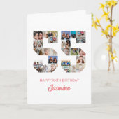 55e verjaardag nummer 55 foto collage gepersonalis kaart (Gele Bloem)