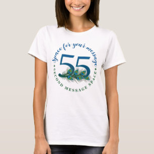 55e verjaardag of jubileum Pauwveren T-shirt
