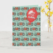 55e verjaardag ouderwetse groene postzegels kaart (Gele Bloem)