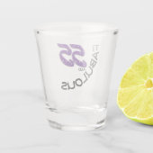 55e verjaardag Paarse feestdag Shot Glas (Achterkant)