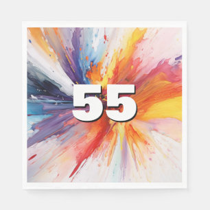 55e verjaardag Paint Blast Servet