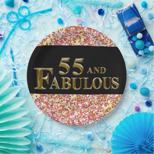 55e verjaardag papieren bordje (Feest)