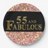 55e verjaardag papieren bordje (Voorkant)
