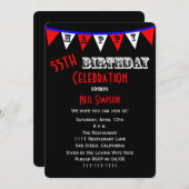 55e verjaardag Party Uitnodiging Bunting (Voorkant / Achterkant)