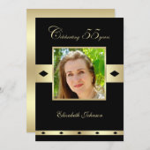 55e verjaardag Party Uitnodiging Foto 55e (Voorkant / Achterkant)