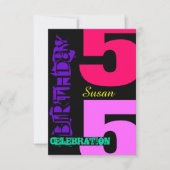 55e verjaardag POP Custom Invitation Kaart (Voorkant)