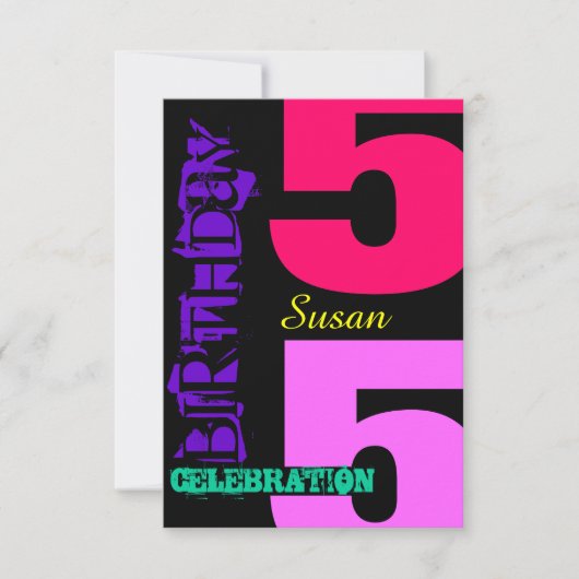 55e verjaardag POP Custom Invitation Kaart (Voorkant)