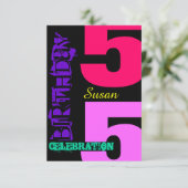 55e verjaardag POP Custom Invitation Kaart (Staand voorkant)