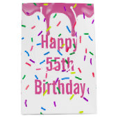 55e verjaardag prins op roze ijsvorming medium cadeauzakje (Voorkant)