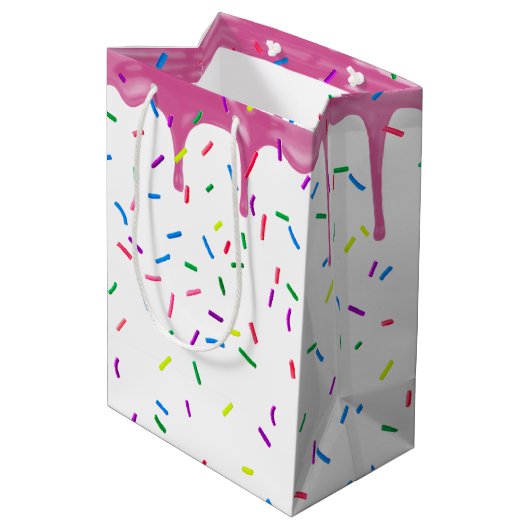 55e verjaardag prins op roze ijsvorming medium cadeauzakje (Achterkant Gekanteld)